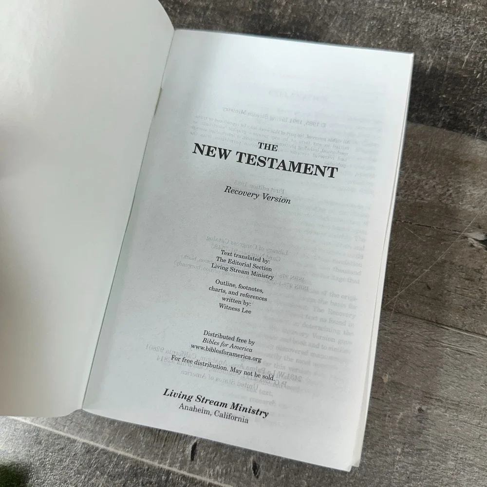 New Testament Recovery Version Bible Black Paperback LSM Living Stream Study
